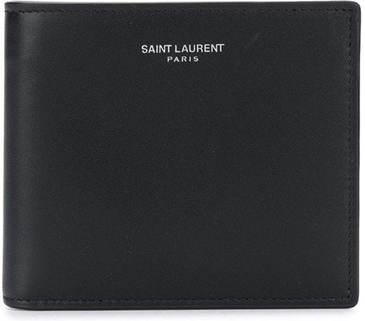 Luxury Saint Laurent Trending 2025 Men's Leather Bi-Fold Wallet in Black | 3963070U90N