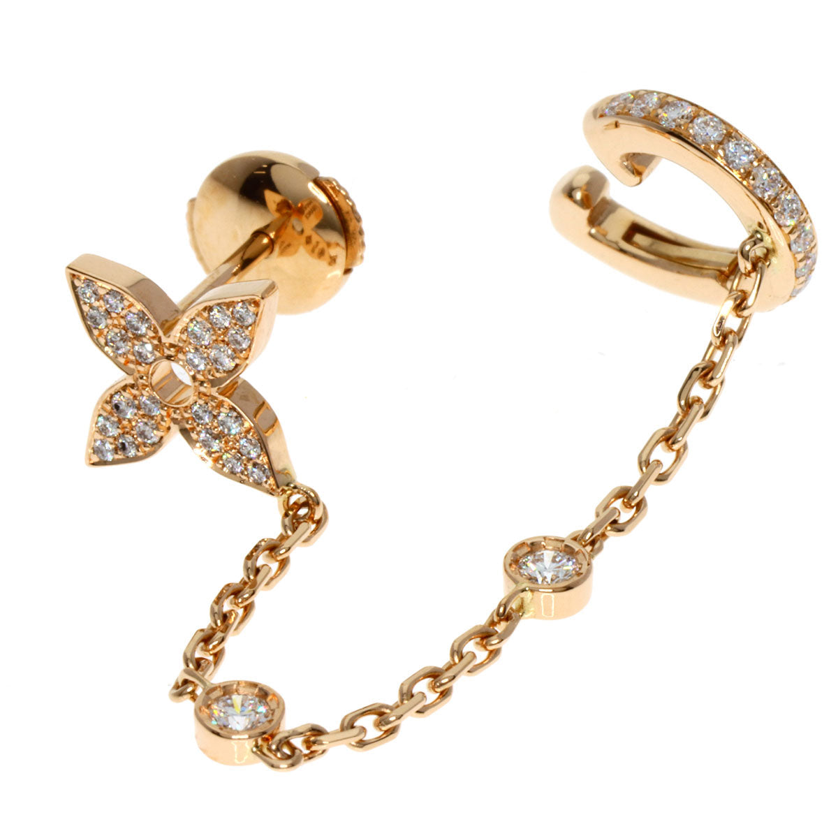 LOUIS VUITTON Pierce 18K Pink Gold gold Ear cuff Ideal Blossom Diamond (single ear)
