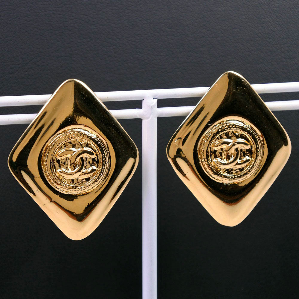 CHANEL Earring Plated Gold gold COCO Mark Women