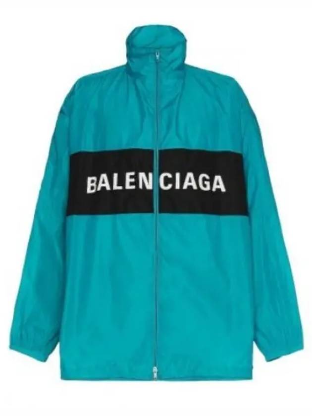 Luxury Balenciaga Trending 2025 Logo Print Nylon Windbreaker Blue