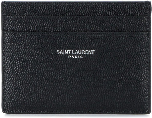 Luxury Saint Laurent Trending 2025 Men's Leather Cardholder in Black | 375946BTY0N