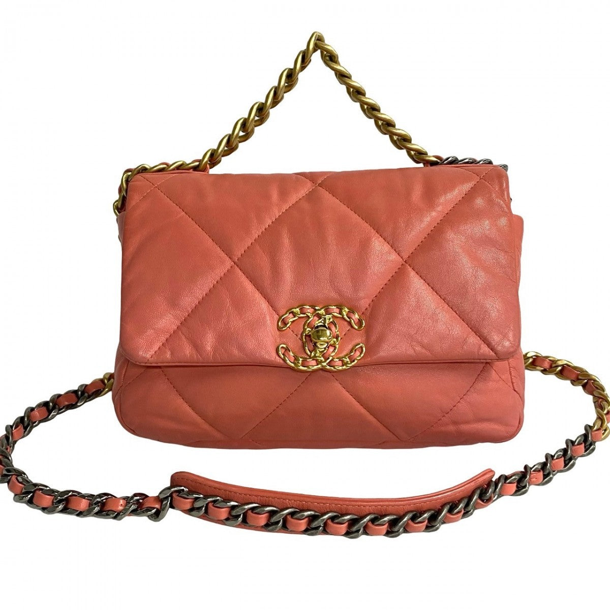 CHANEL Shoulder Bag lambskin pink COCO Mark Matrasse chanel 19 Women