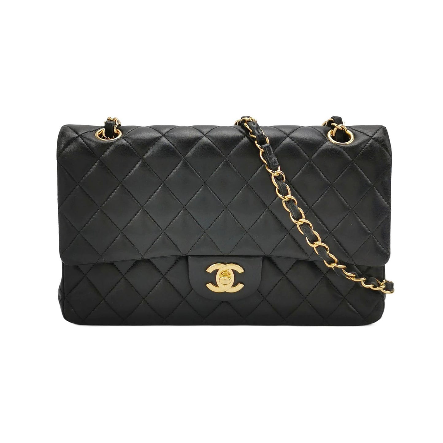 Chanel Timeless Classic Flap Medium Black Lambskin Leather Gold Hardware 2019
