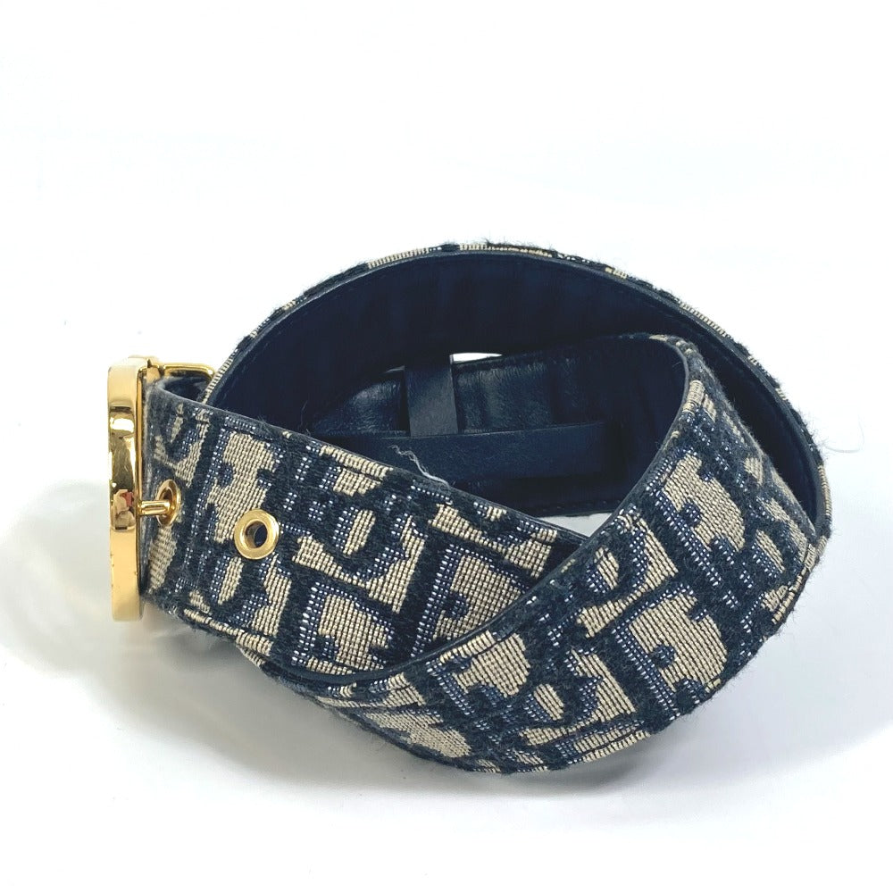 Dior belt Jacquard Navy oblique saddle Women 70