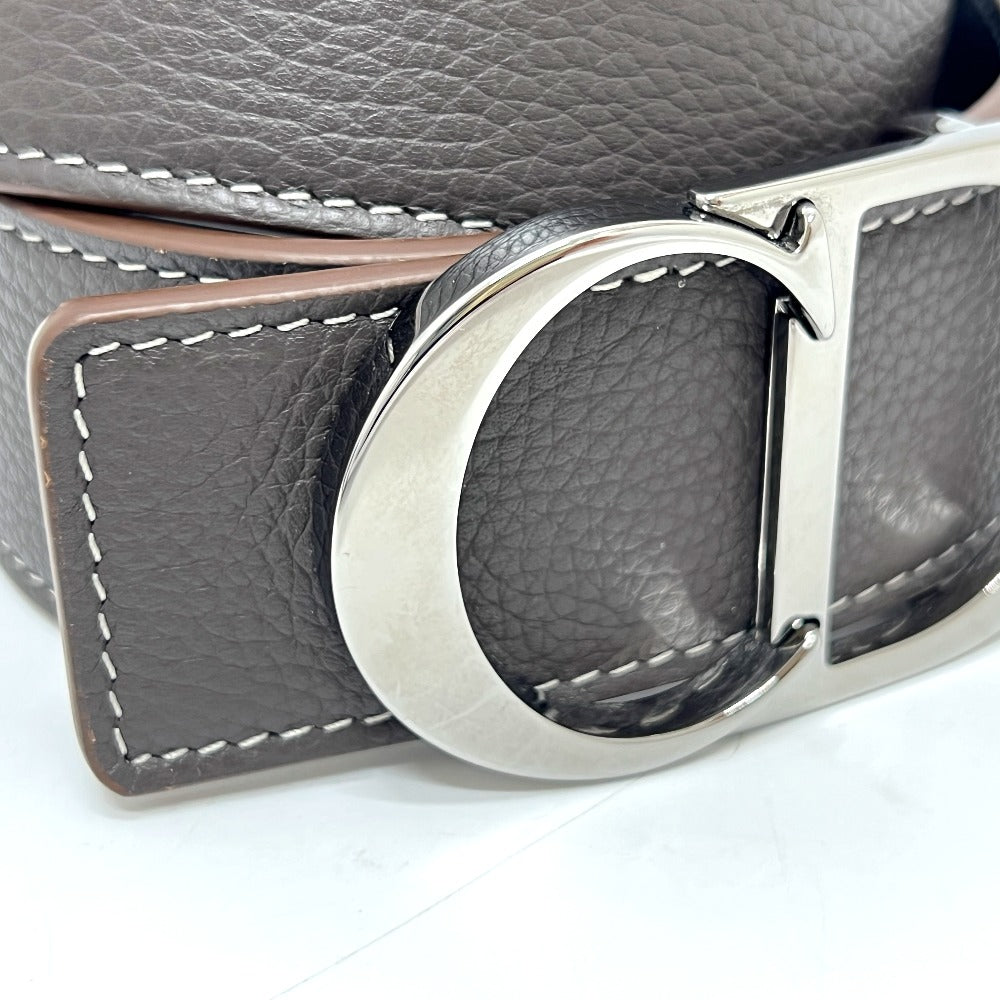 Dior belt leather Brown CD logo buckle 95/38
