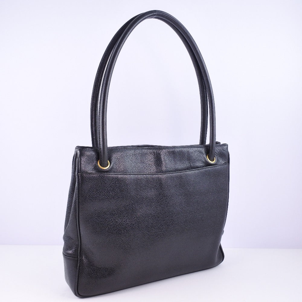 CHANEL Tote Bag Caviar skin black Women