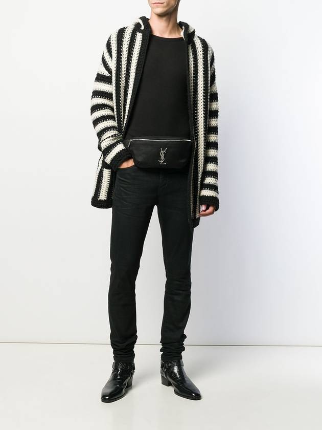 Luxury Saint Laurent Trending 2025 Cassandre Classic Canvas Leather Belt Bag Black