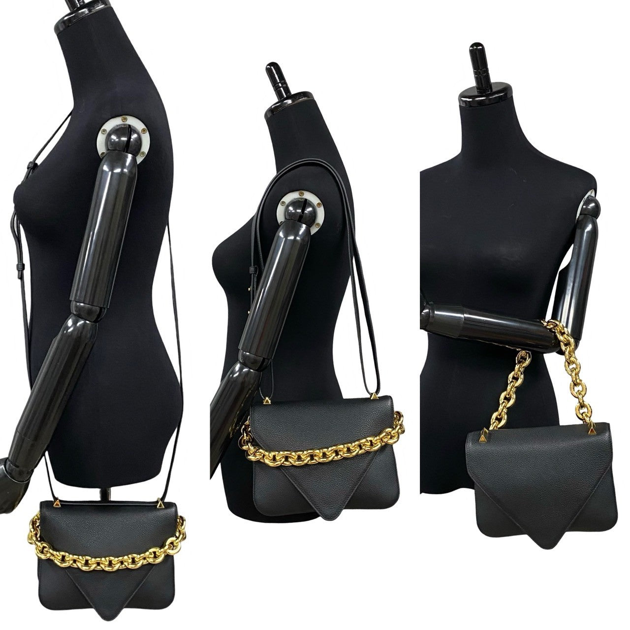 BOTTEGAVENETA Shoulder Bag leather black Mounting Envelope Women