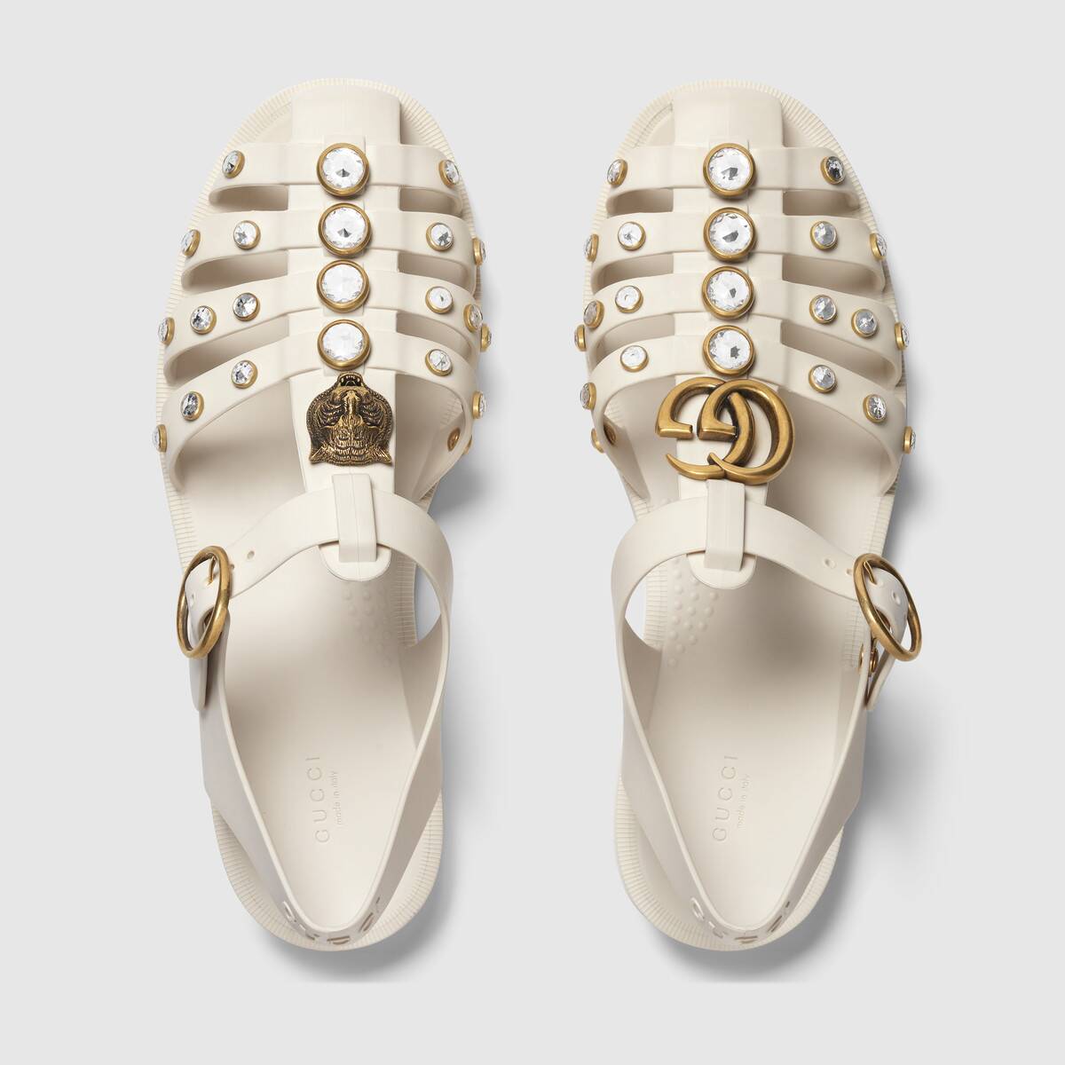 GUCCI  RUBBER SANDAL WITH CRYSTALS