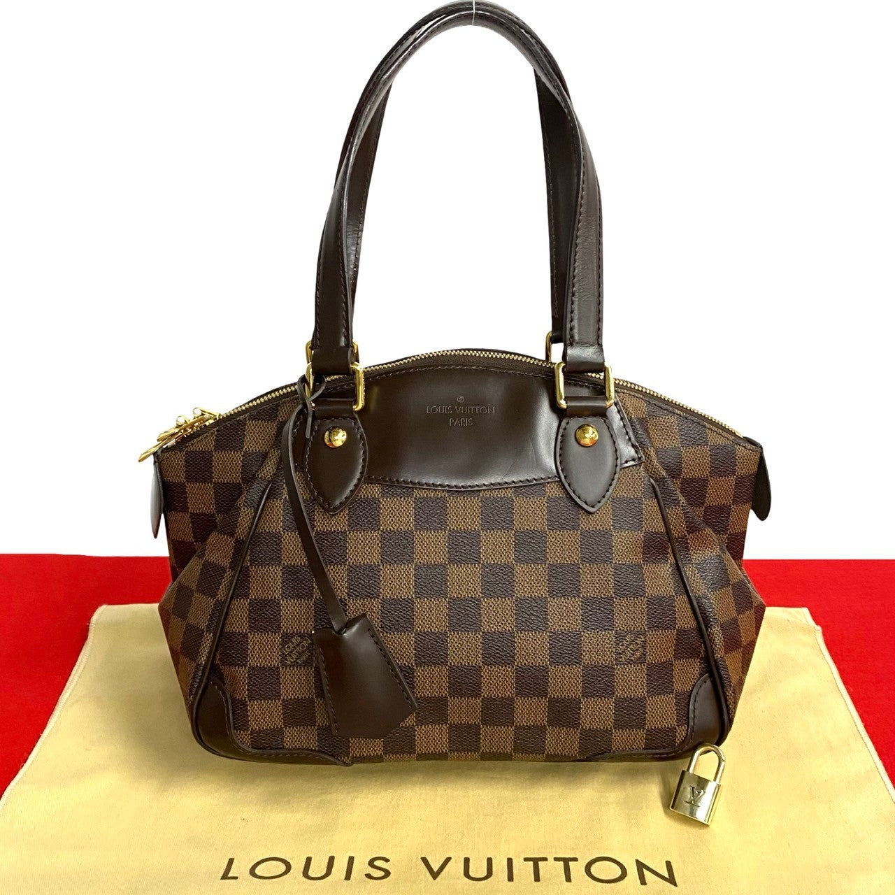 LOUIS VUITTON Handbag N41117 PVC, Leather Brown Damier Verona PM Women