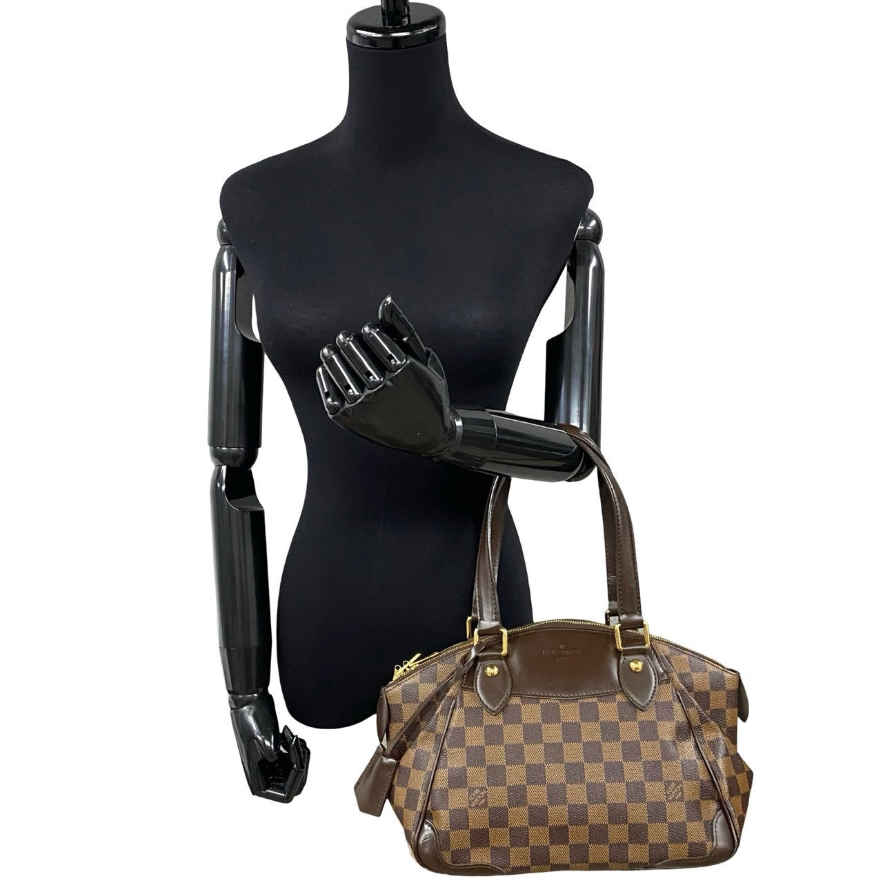 LOUIS VUITTON Handbag N41117 PVC, Leather Brown Damier Verona PM Women