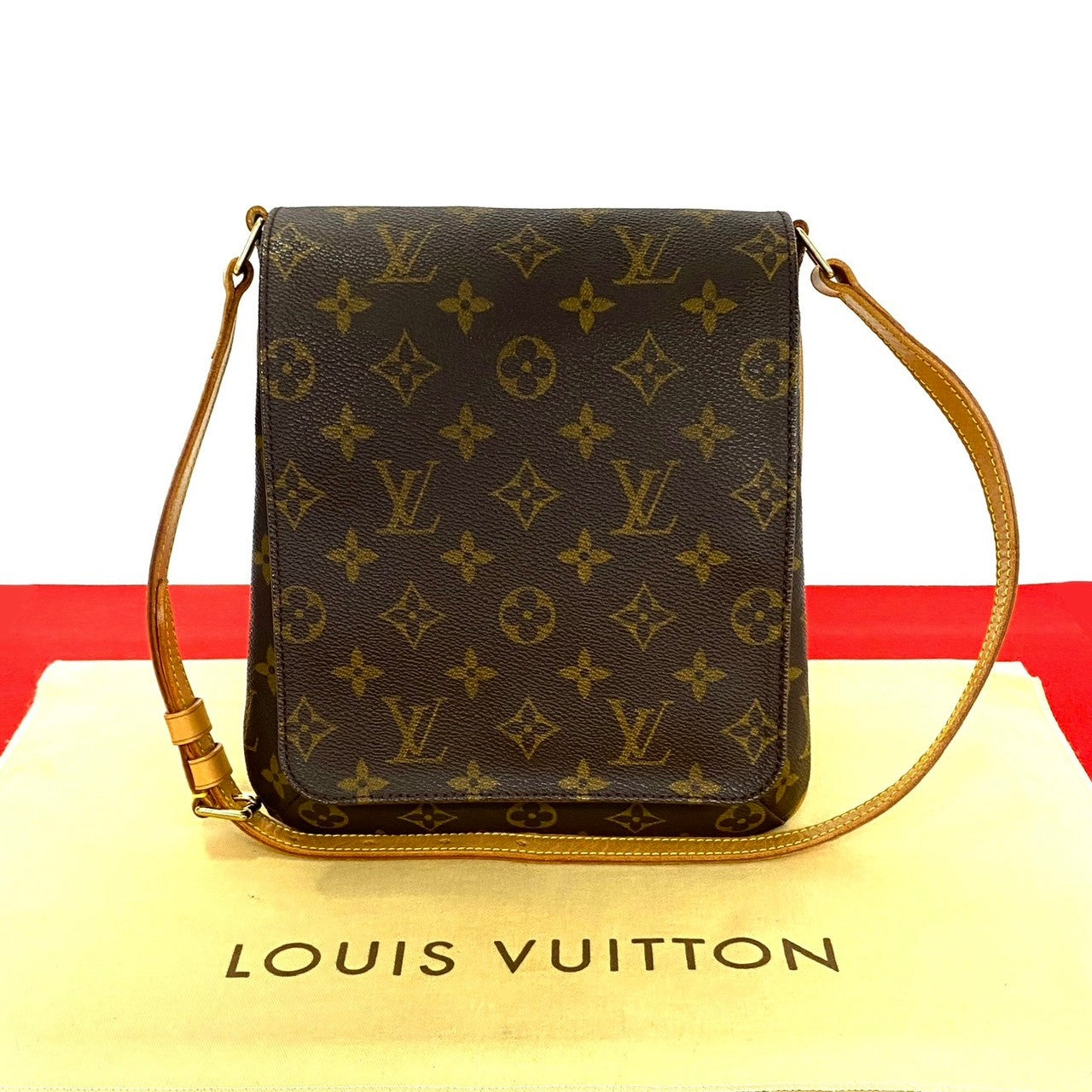 LOUIS VUITTON Shoulder Bag M51387 Leather, PVC Brown Monogram Musette Salsa mens(Unisex)