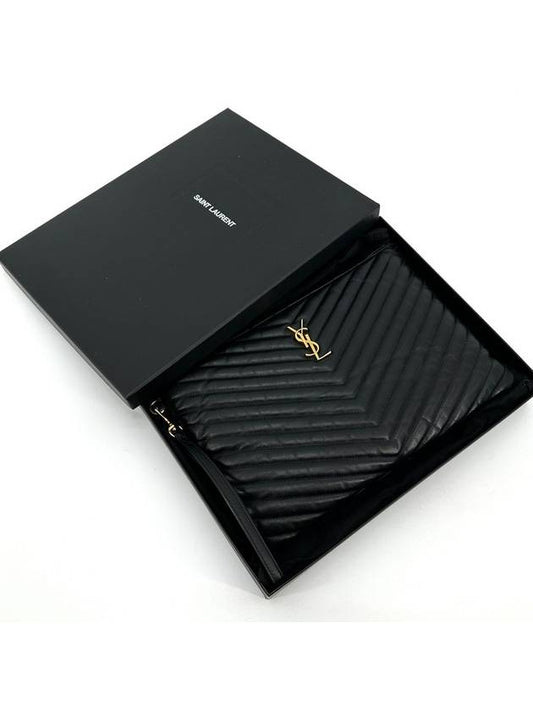 Luxury Saint Laurent Trending 2025 Monogram silver clutch new medium 559193