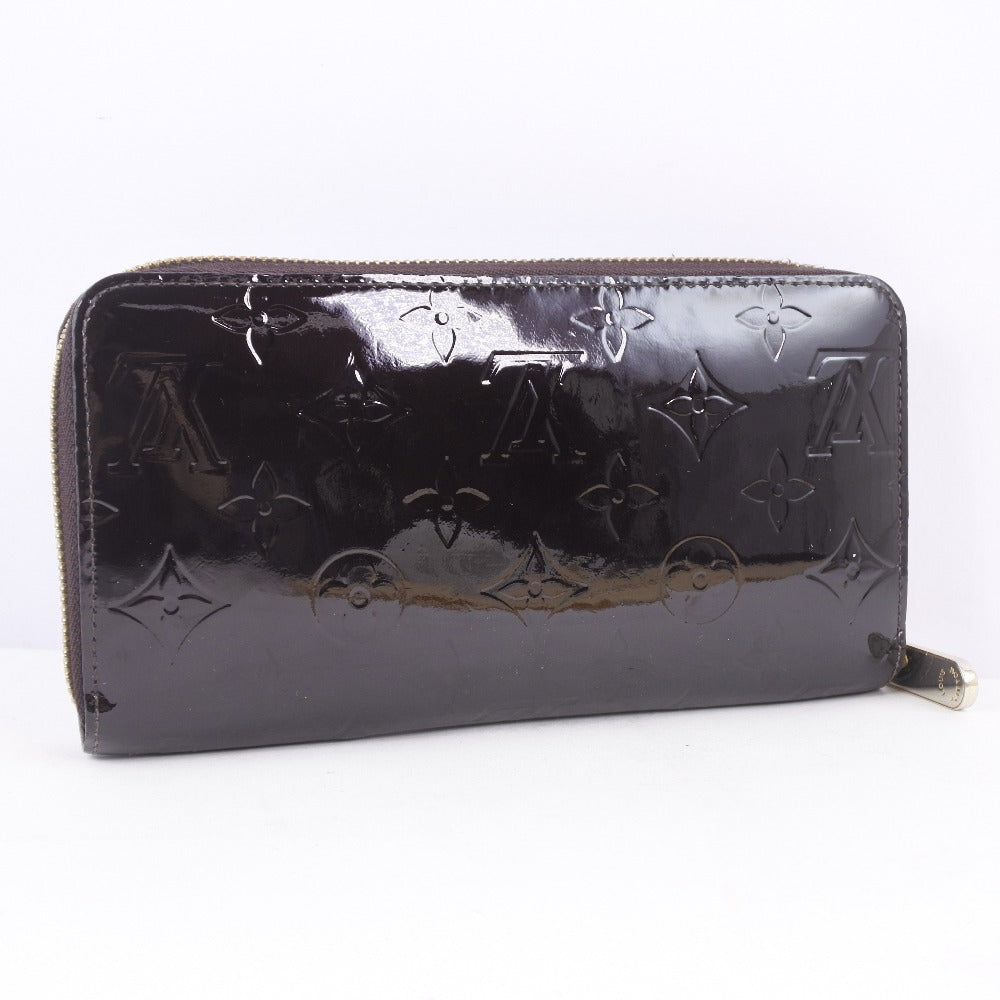 LOUIS VUITTON Long Wallet Purse M93522 Monogram Vernis wine-red Zip Around Zippy wallet unisex(Unisex)