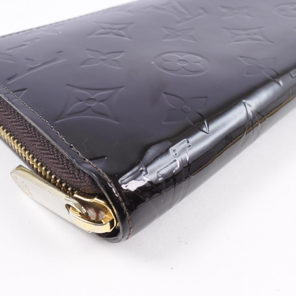 LOUIS VUITTON Long Wallet Purse M93522 Monogram Vernis wine-red Zip Around Zippy wallet unisex(Unisex)