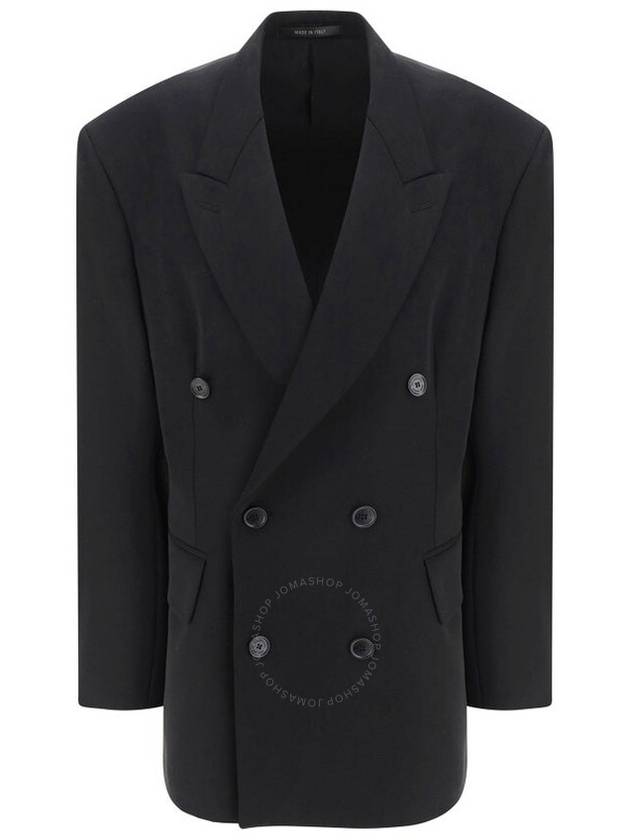 Luxury Balenciaga Trending 2025 Cinched Double Breasted Wool Jacket Black