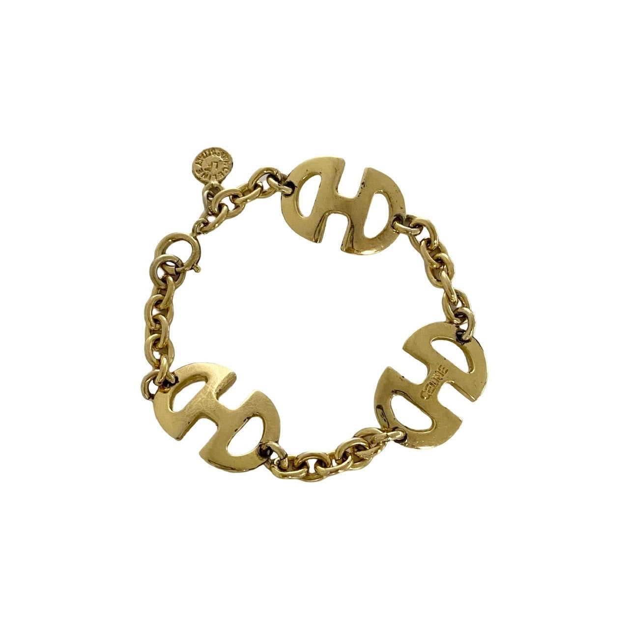 CELINE bracelet Gold Plated gold logo motif Women