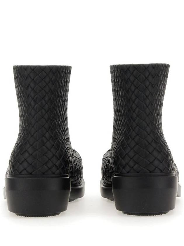 Luxury Bottega Veneta Fireman Intrecciato Leather Ankle Boots Black