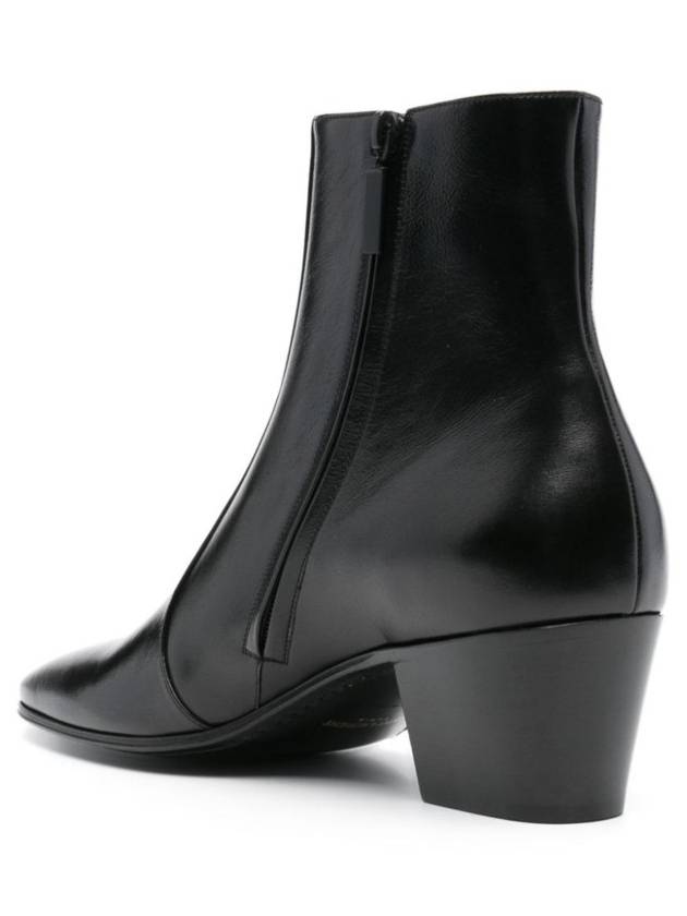 Luxury Saint Laurent Trending 2025 Vassili Smooth Leather Ankle Boots Black