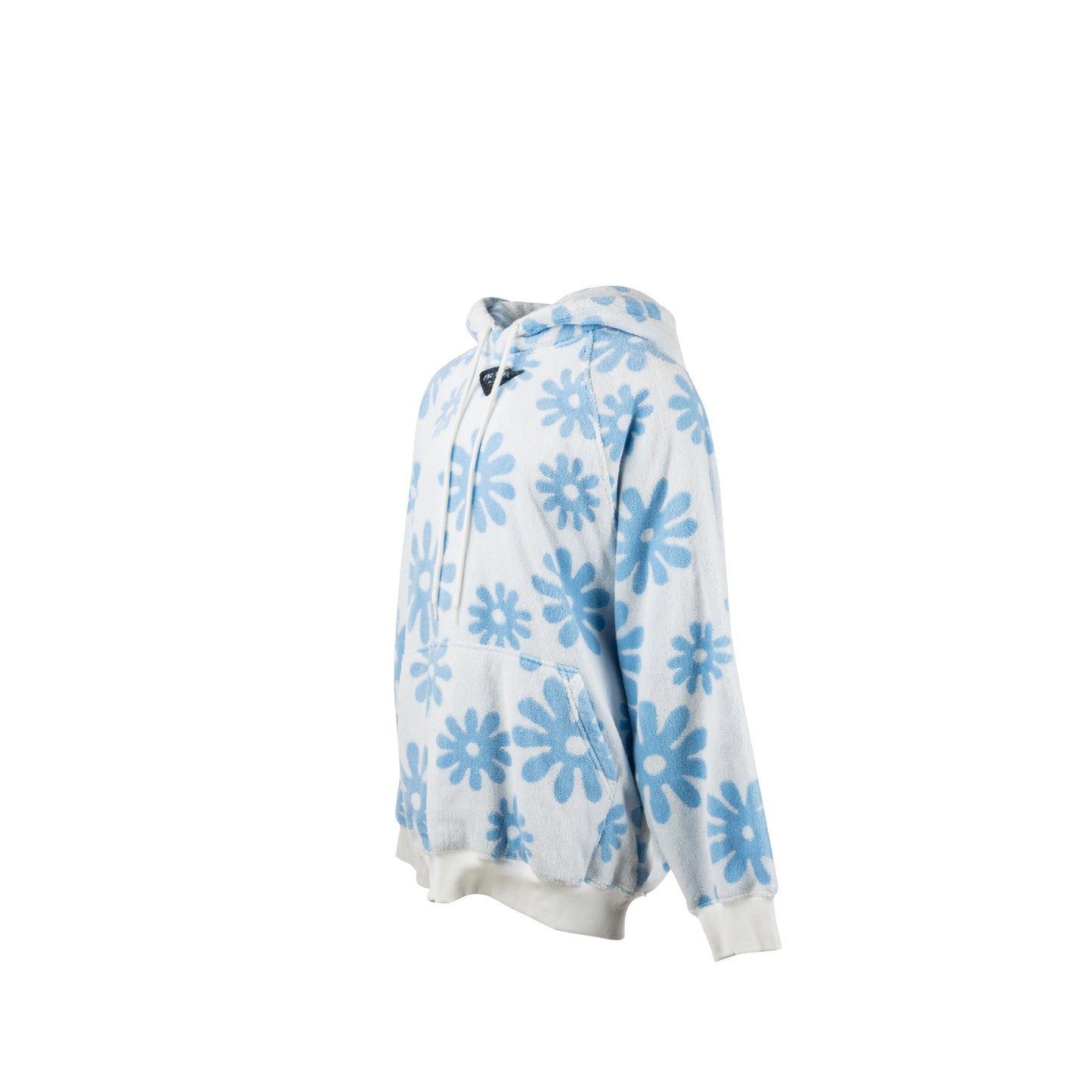 Prada size flower print drawstring hoodie Cotton multicolour light blue / white