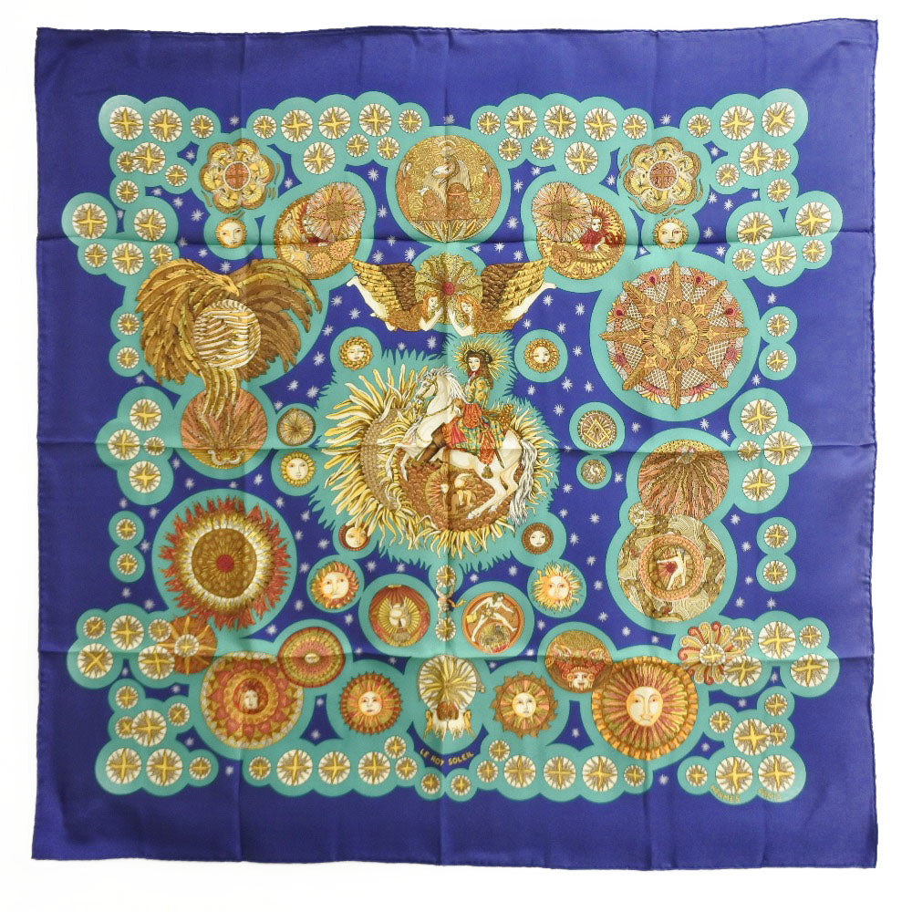 HERMES scarf silk Blue Carre90 Women