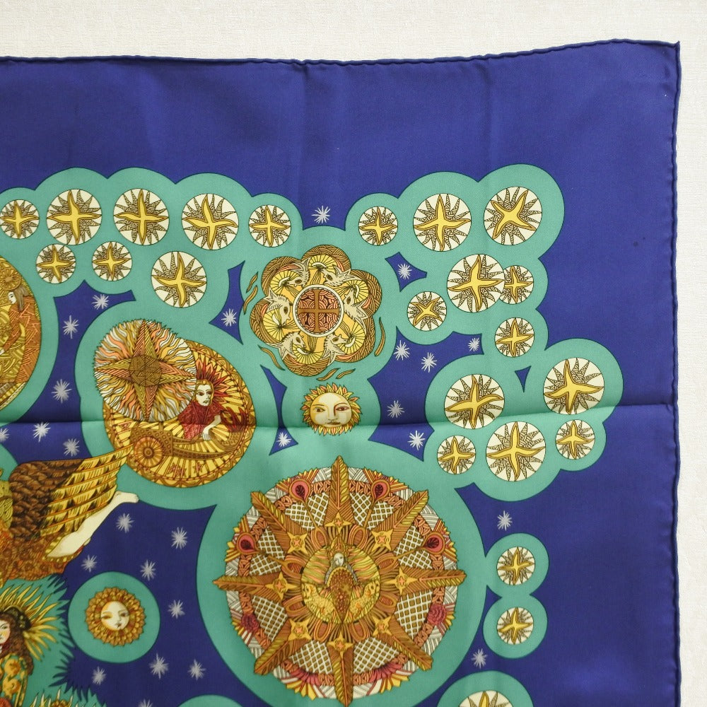 HERMES scarf silk Blue Carre90 Women