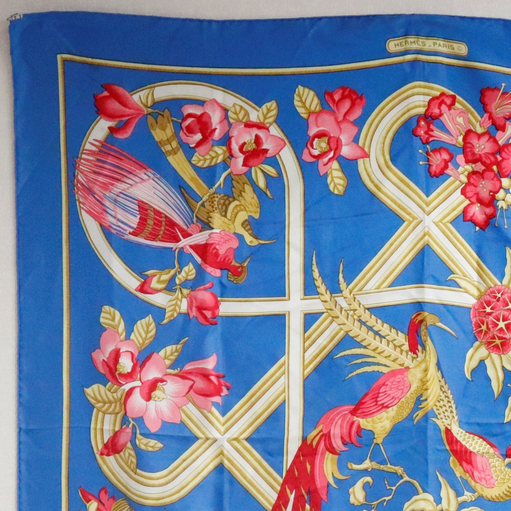 HERMES scarf silk Blue caraibes / Caribbean Carre90 Women