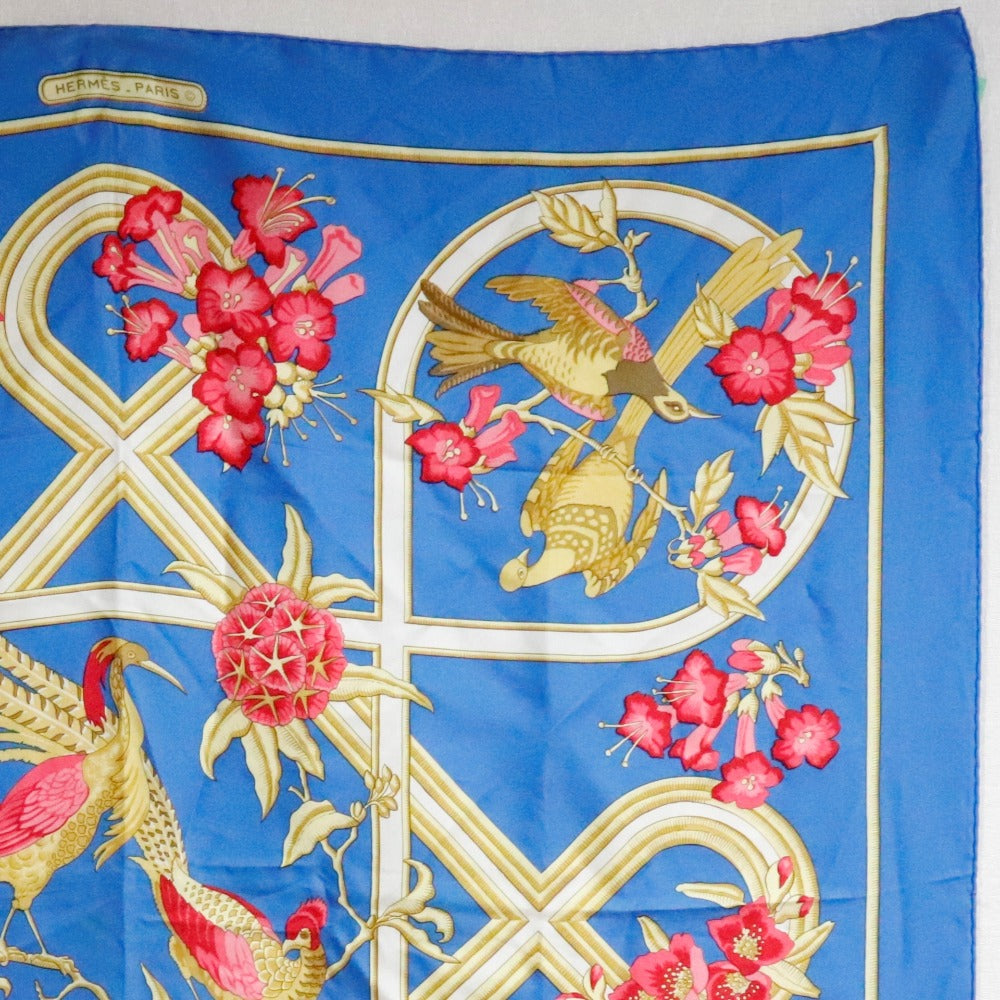 HERMES scarf silk Blue caraibes / Caribbean Carre90 Women