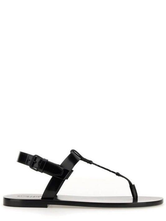 Luxury Saint Laurent Trending 2025 Cassandre Flip Flops Black