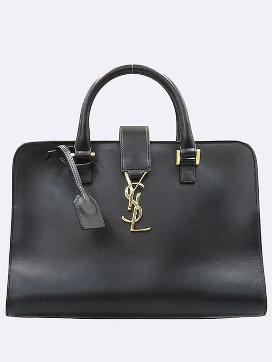 Luxury Saint Laurent Trending 2025 PARIS 472469 Black Leather Cabas Gold Logo Tote Bag Shoulder Strap 2WAY