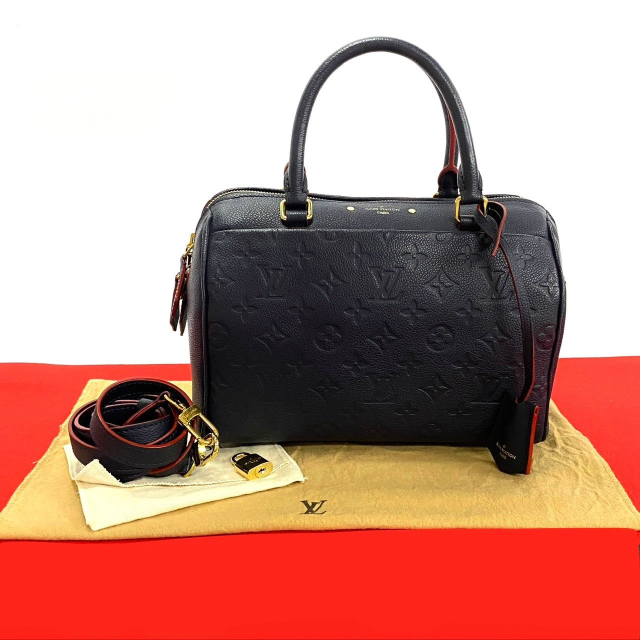 LOUIS VUITTON Shoulder Bag M41112 leather Navy Monogram Ann Platt Speedy bandouliere Women(Unisex)