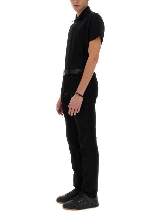Luxury Saint Laurent Trending 2025 Men's Monogram Cotton Short Sleeve Polo Shirt Black