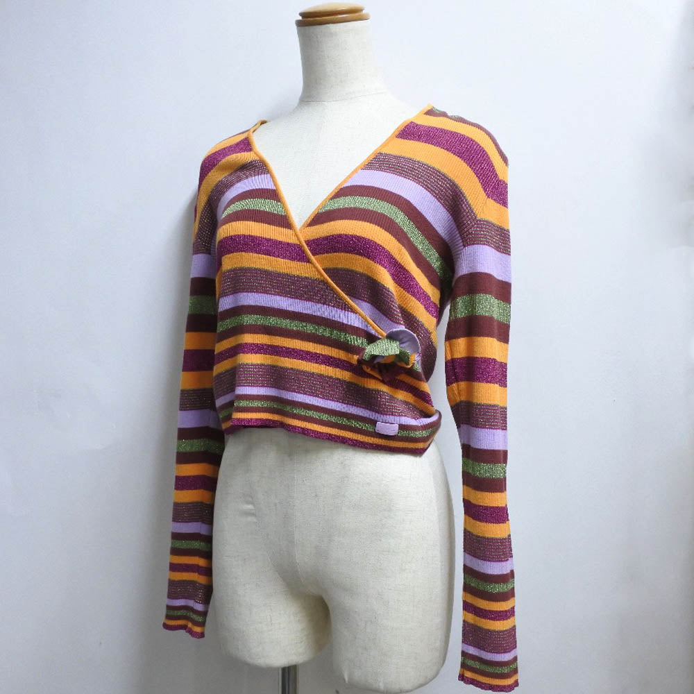 CHANEL knit P17171V00904 Cotton, Rayon, Polyester multicolor border Kashcourt Women 42