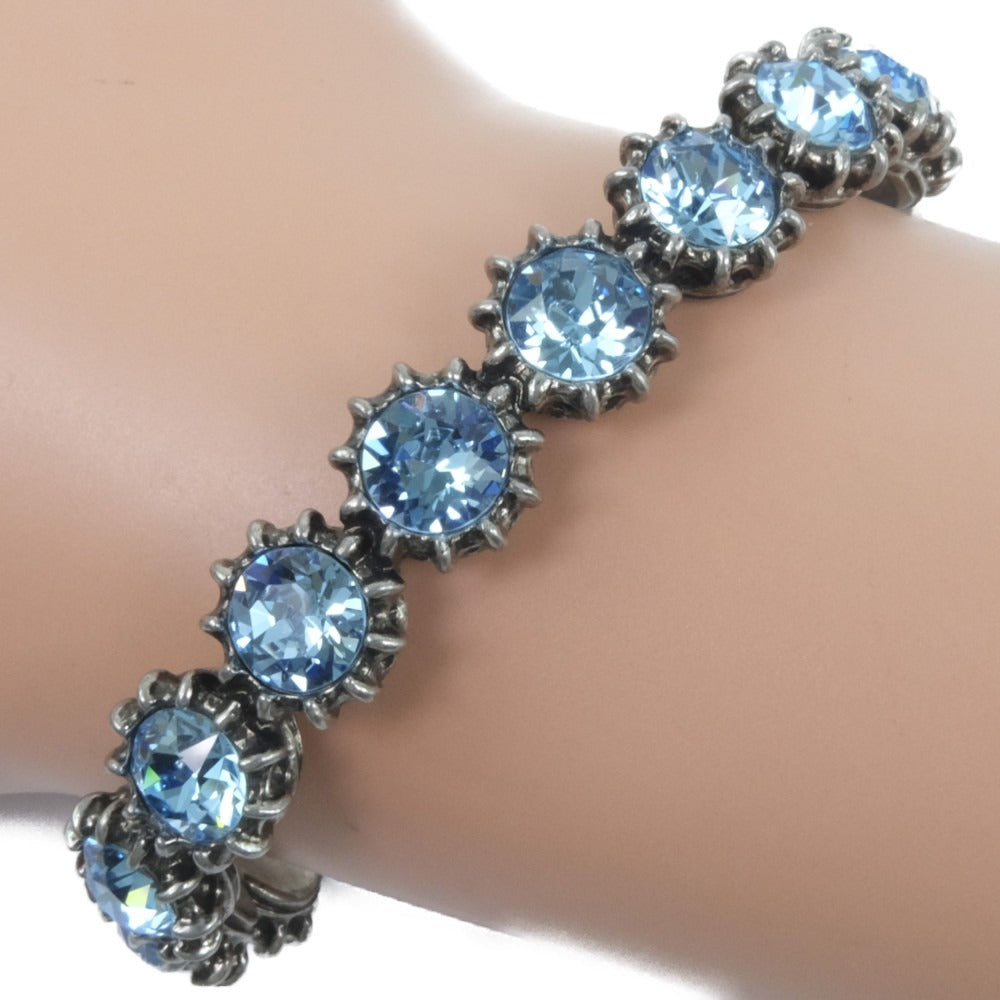 GUCCI bracelet Silver, light blue stone light blue Cuff Bangle Women 16