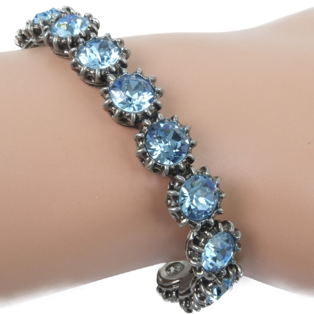 GUCCI bracelet Silver, light blue stone light blue Cuff Bangle Women 16