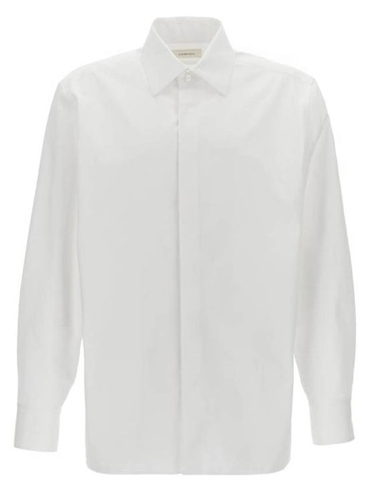 Luxury Saint Laurent Trending 2025 Cassandre Long Sleeve Shirt White