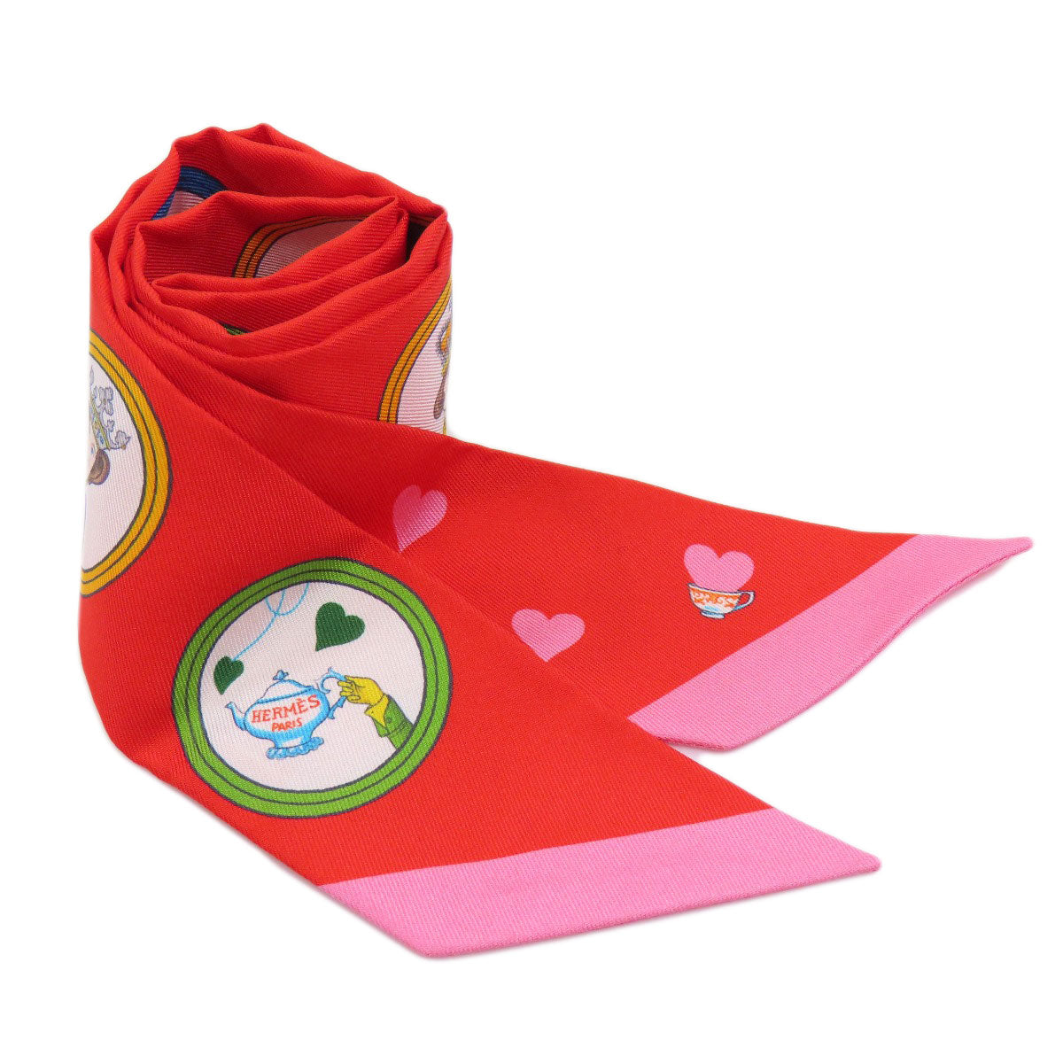 HERMES scarf silk Red Twilly Women