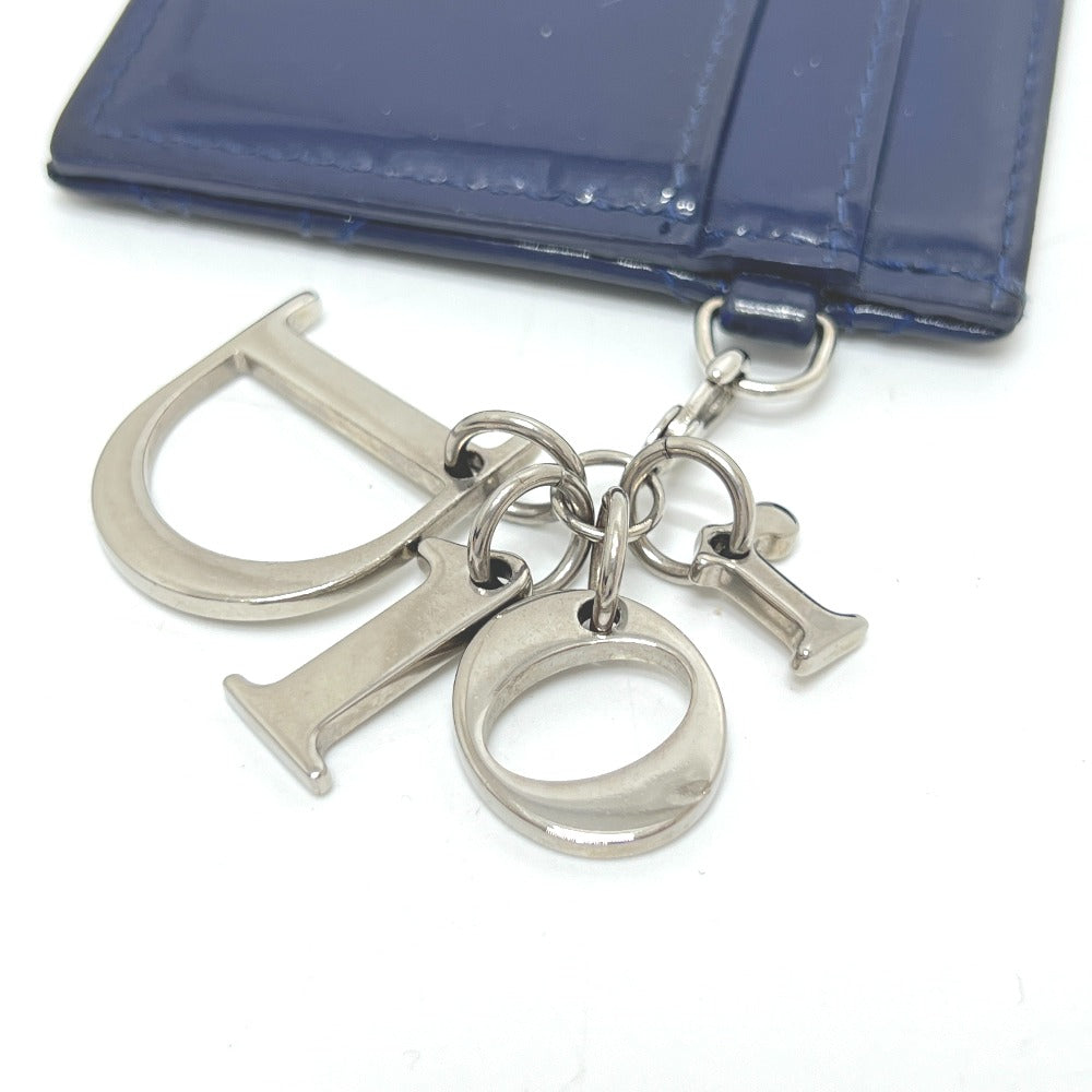 Dior Card Case Patent calfskin blue Canage