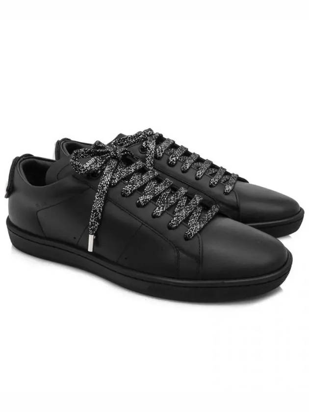 Luxury Saint Laurent Trending 2025 Signature Court Classic Lips Leather Low Top Sneakers Black