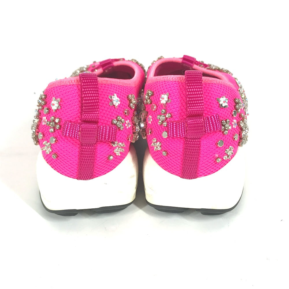 Dior sneakers mesh pink Bijou Rhinestone Flower Women 37.5