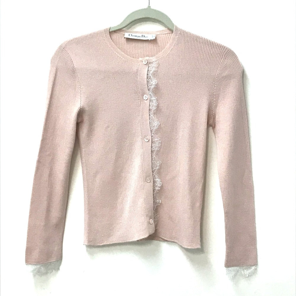 Dior cardigan Cashmere, Silk pink Lace Knit Women I 40