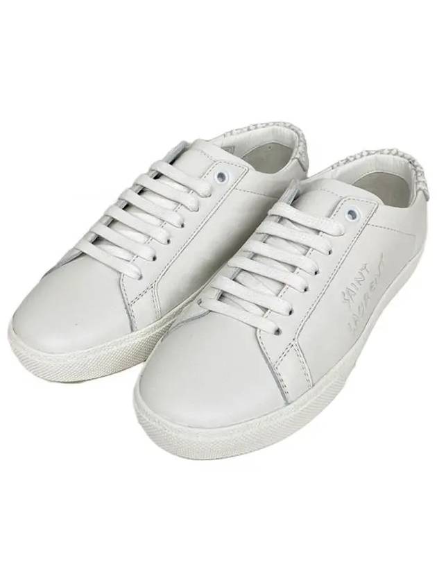 Luxury Saint Laurent Trending 2025 Women's Court Classic Python Low Top Sneakers White