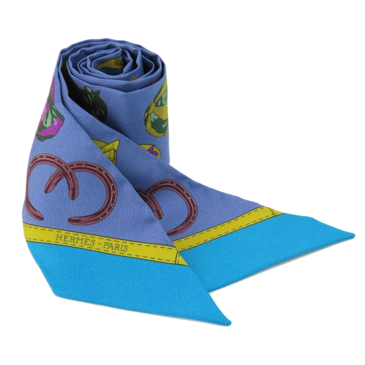 HERMES scarf silk blue Twilly Women