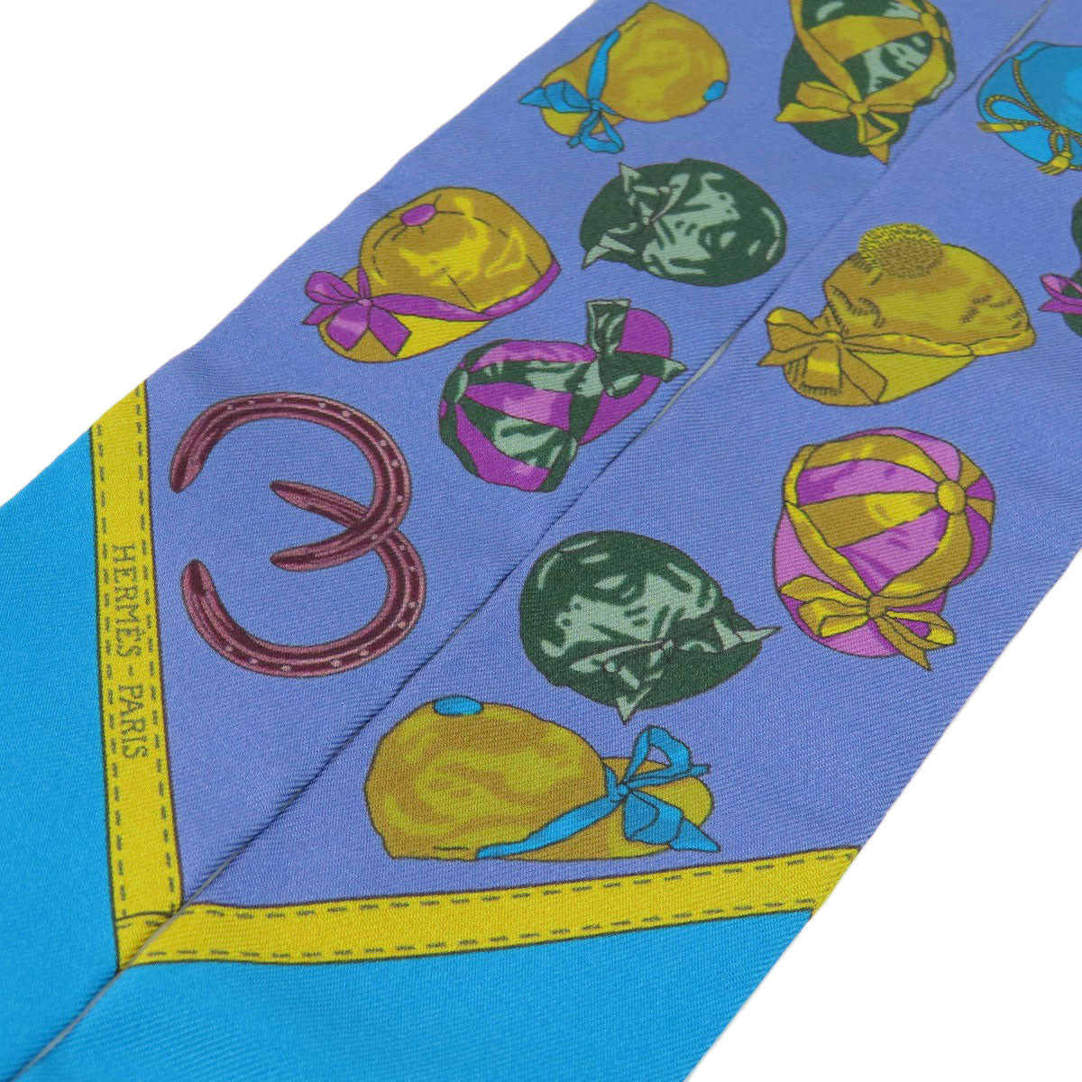 HERMES scarf silk blue Twilly Women