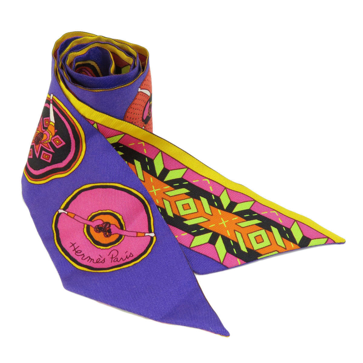 HERMES scarf silk purple Twilly Women