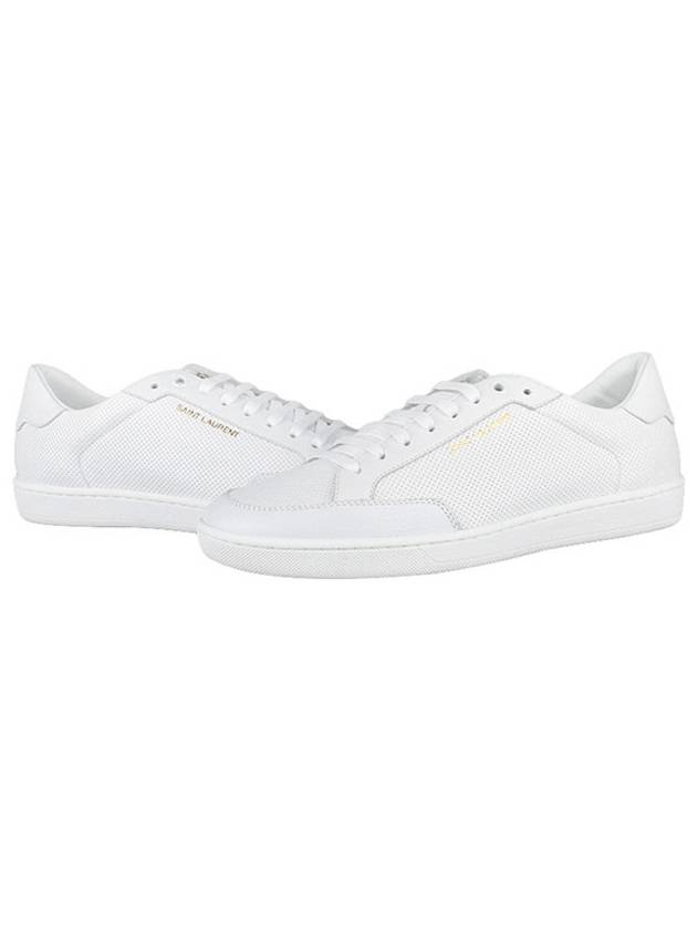 Luxury Saint Laurent Trending 2025 Court Classic Perforated Leather Low Top Sneakers White