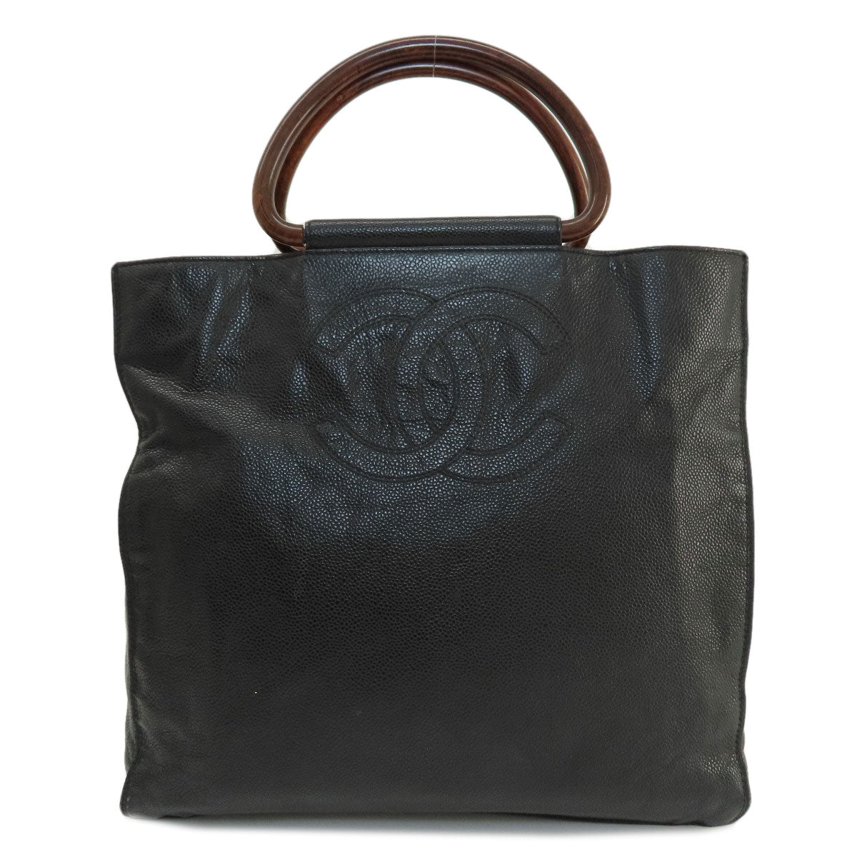 CHANEL Tote Bag Grained Calfskin Skin black COCO Mark