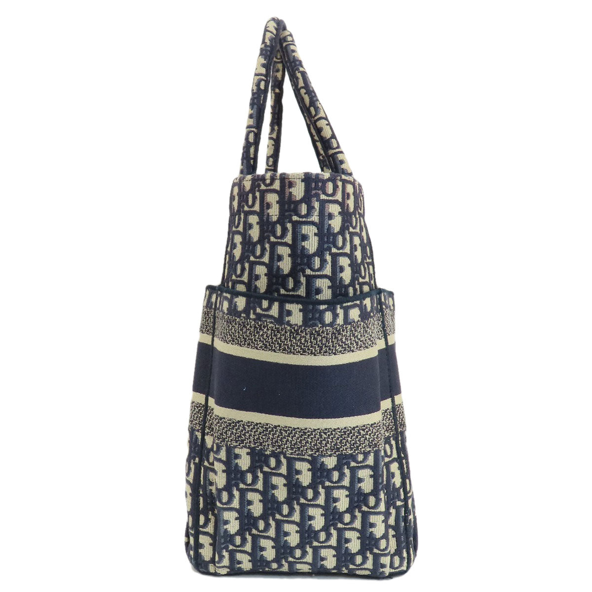 Christian Dior Tote Bag canvas Navy Trotter Pattern Women