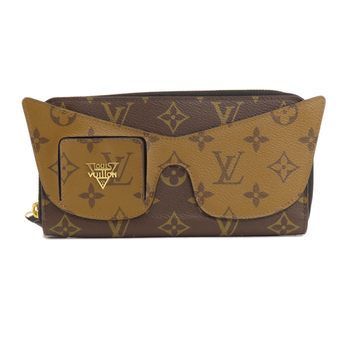 LOUIS VUITTON Long Wallet Purse M68796 Monogram reverse Brown Zippy Wallet Monogram Reverse Shady Women
