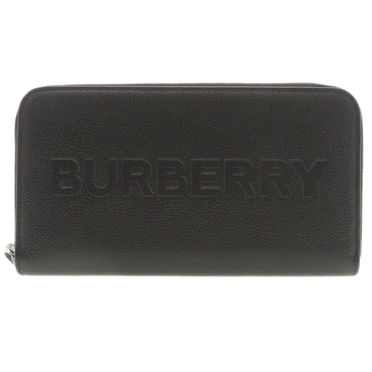 BURBERRY Long Wallet Purse leather black Logo motif mens(Unisex)